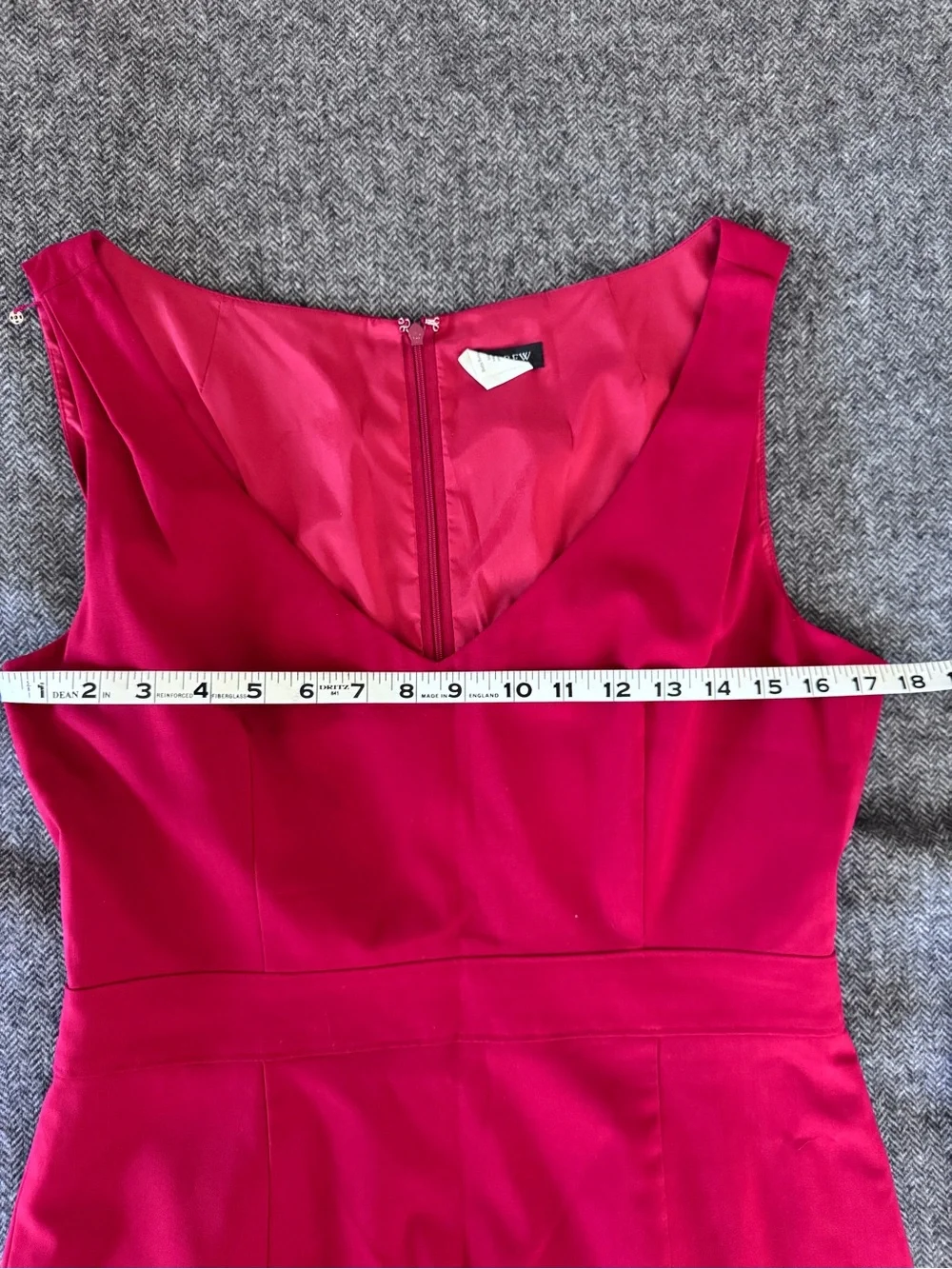J. Crew Sleeveless V-Neck Midi Dress in red